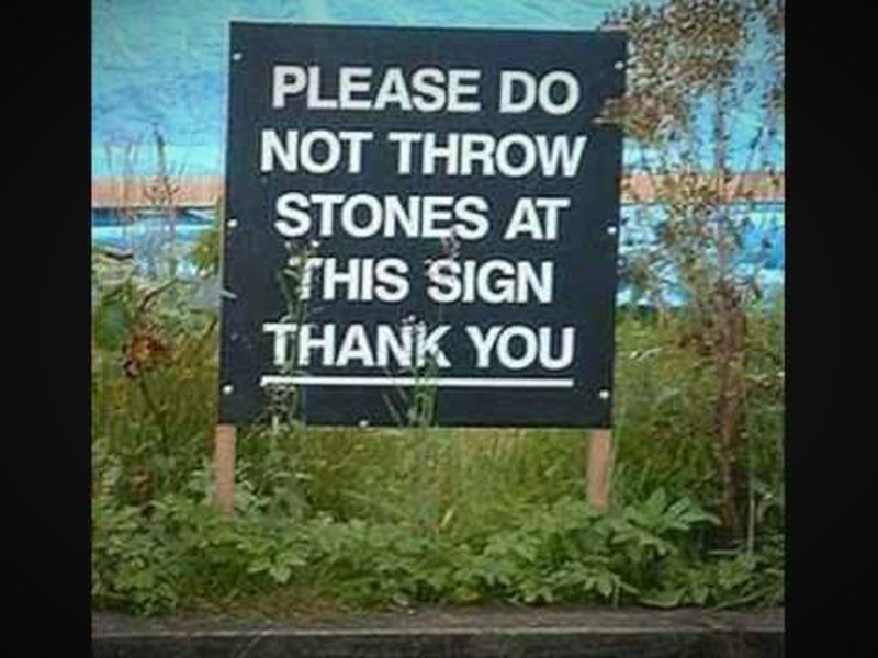 Keine Steine werfen bitte