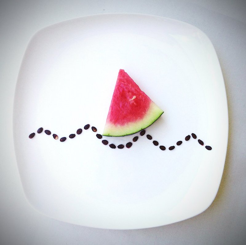 Kunst mit einer Wassermelone